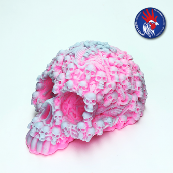 Mega Skull Art 3D Phospho rose fluo